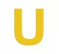 Lettre "U" en aluminium découpé, 5 coloris et 2 hauteurs