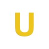 Lettre "U" en aluminium découpé, 5 coloris et 2 hauteurs