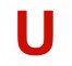 Lettre "U" en aluminium découpé, 5 coloris et 2 hauteurs