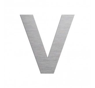 Lettre "V" en aluminium découpé, couleur et hauteur au choix