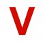 Lettre "V" en aluminium découpé, couleur et hauteur au choix