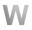 Lettre "W" en aluminium découpé, coloris et hauteur au choix