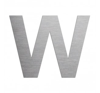 Lettre "W" en aluminium découpé, coloris et hauteur au choix