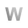 Lettre "W" en aluminium découpé, coloris et hauteur au choix