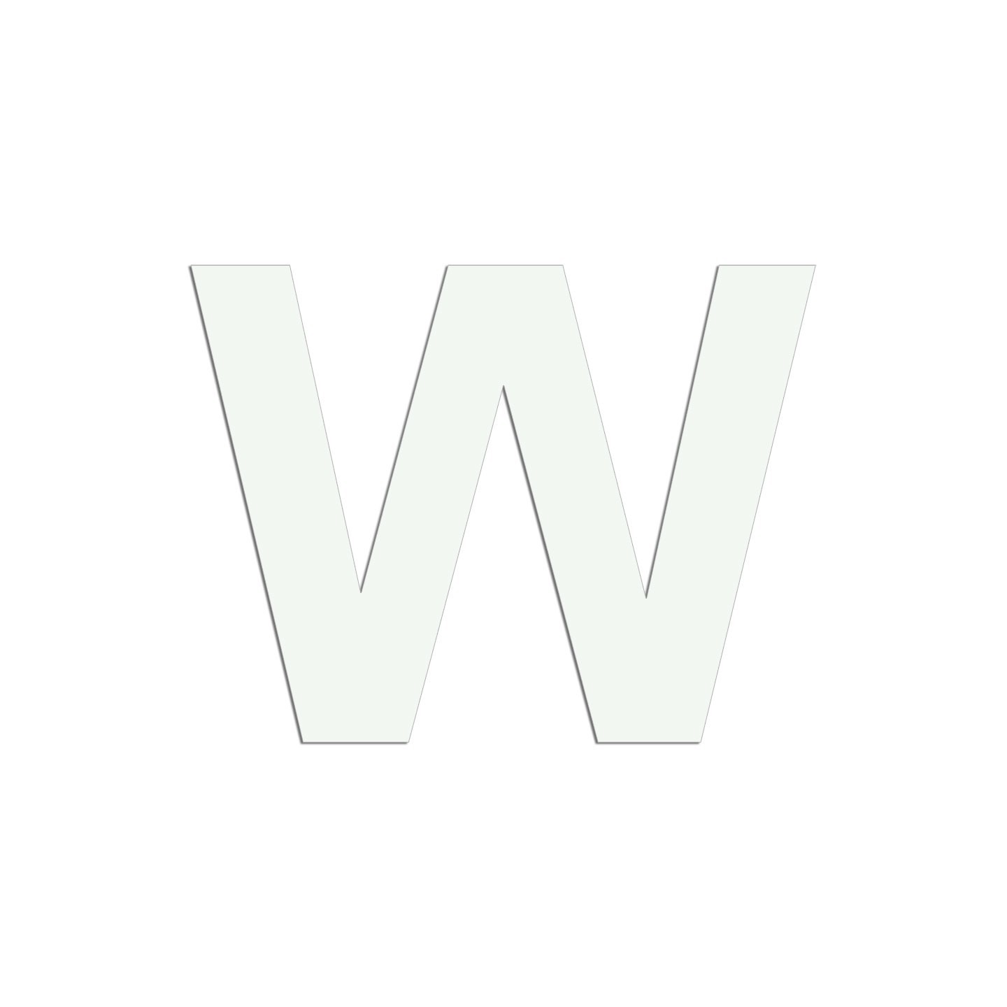 Lettre "W" en aluminium découpé, coloris et hauteur au choix