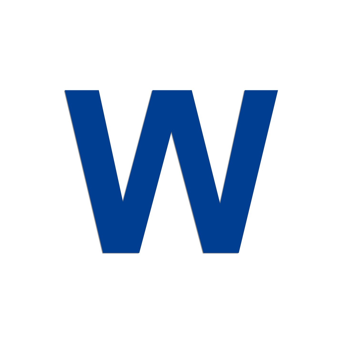 Lettre "W" en aluminium découpé, coloris et hauteur au choix