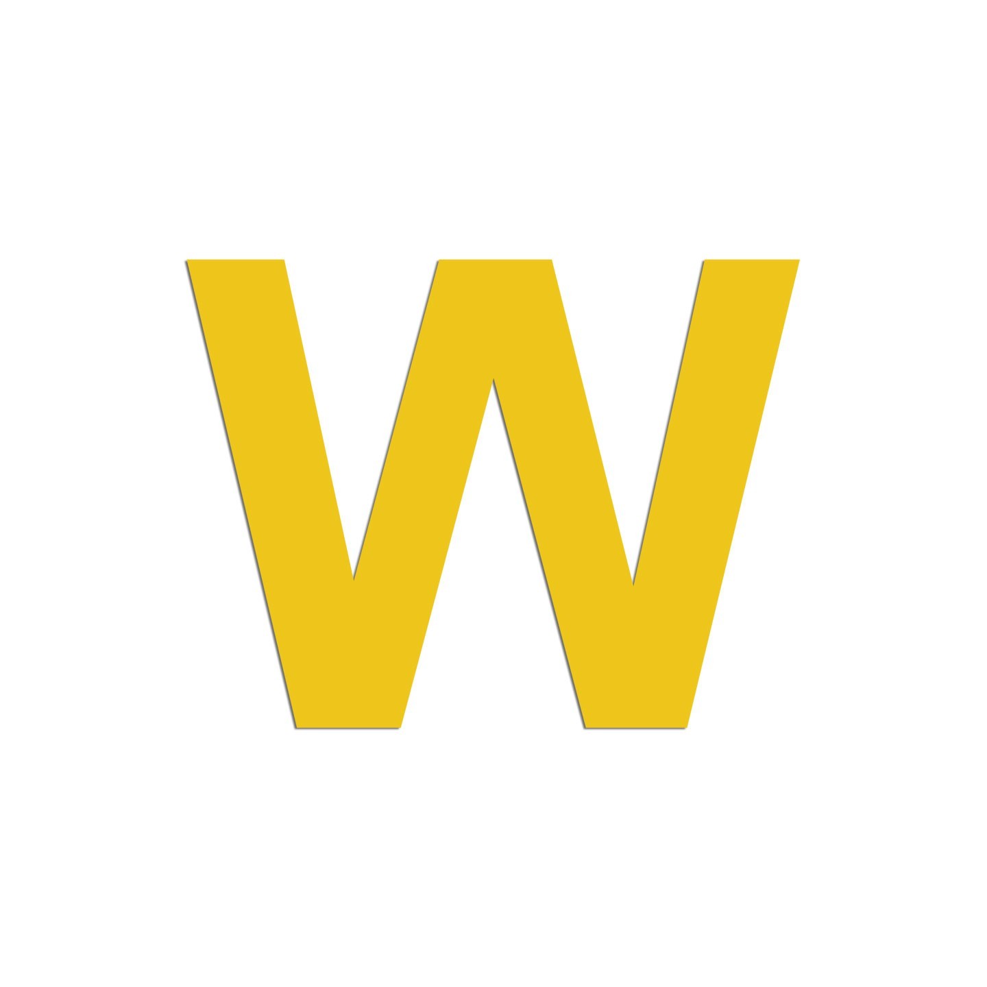 Lettre "W" en aluminium découpé, coloris et hauteur au choix