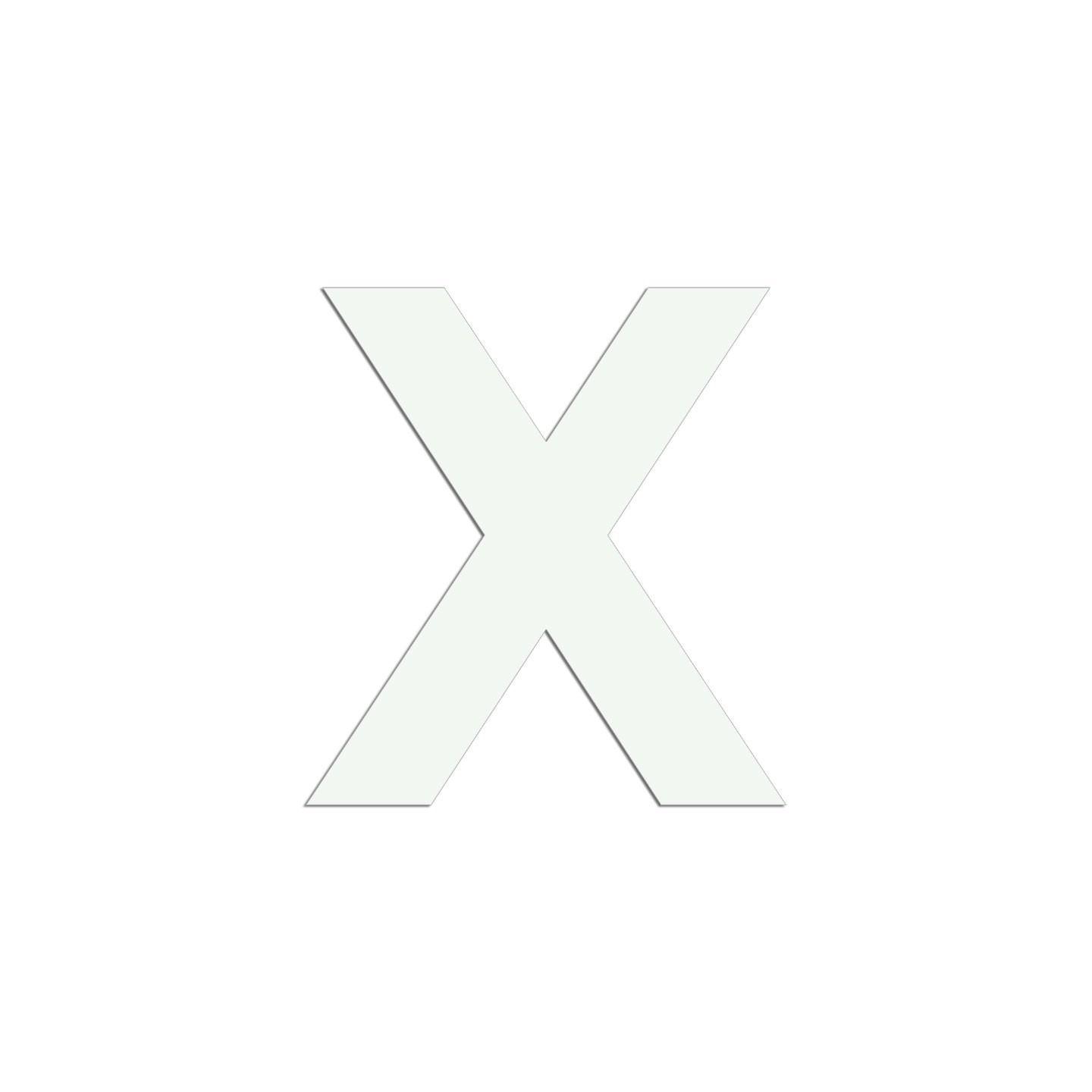 Lettre "X" en aluminium découpé, coloris et dimensions au choix