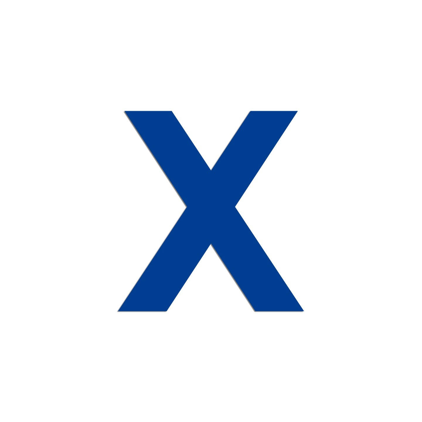 Lettre "X" en aluminium découpé, coloris et dimensions au choix