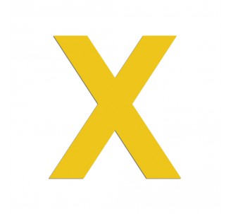 Lettre "X" en aluminium découpé, coloris et dimensions au choix