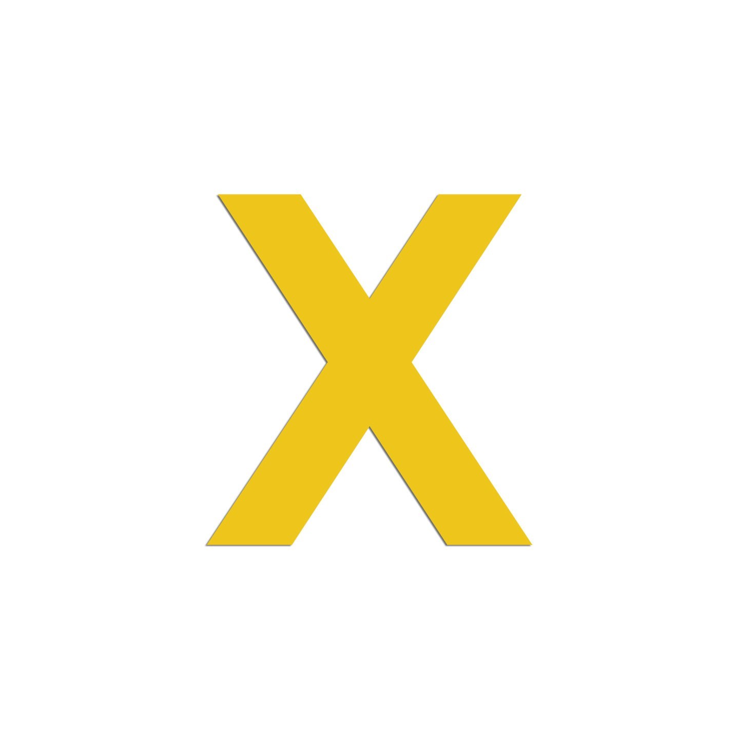 Lettre "X" en aluminium découpé, coloris et dimensions au choix