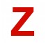 Lettre "Z" en aluminium découpé, hauteur et coloris au choix