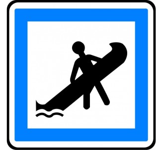 Panneau routier "Emplacement de mise à l'eau d'embarcations légères" CE19