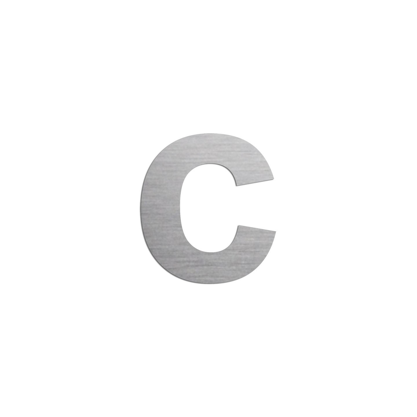 Lettre "c" minuscule en aluminium découpé, coloris et dimensions