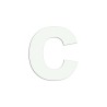 Lettre "c" minuscule en aluminium découpé, coloris et dimensions