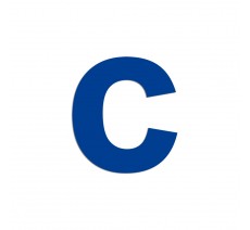 Lettre "c" minuscule en aluminium découpé, coloris et dimensions
