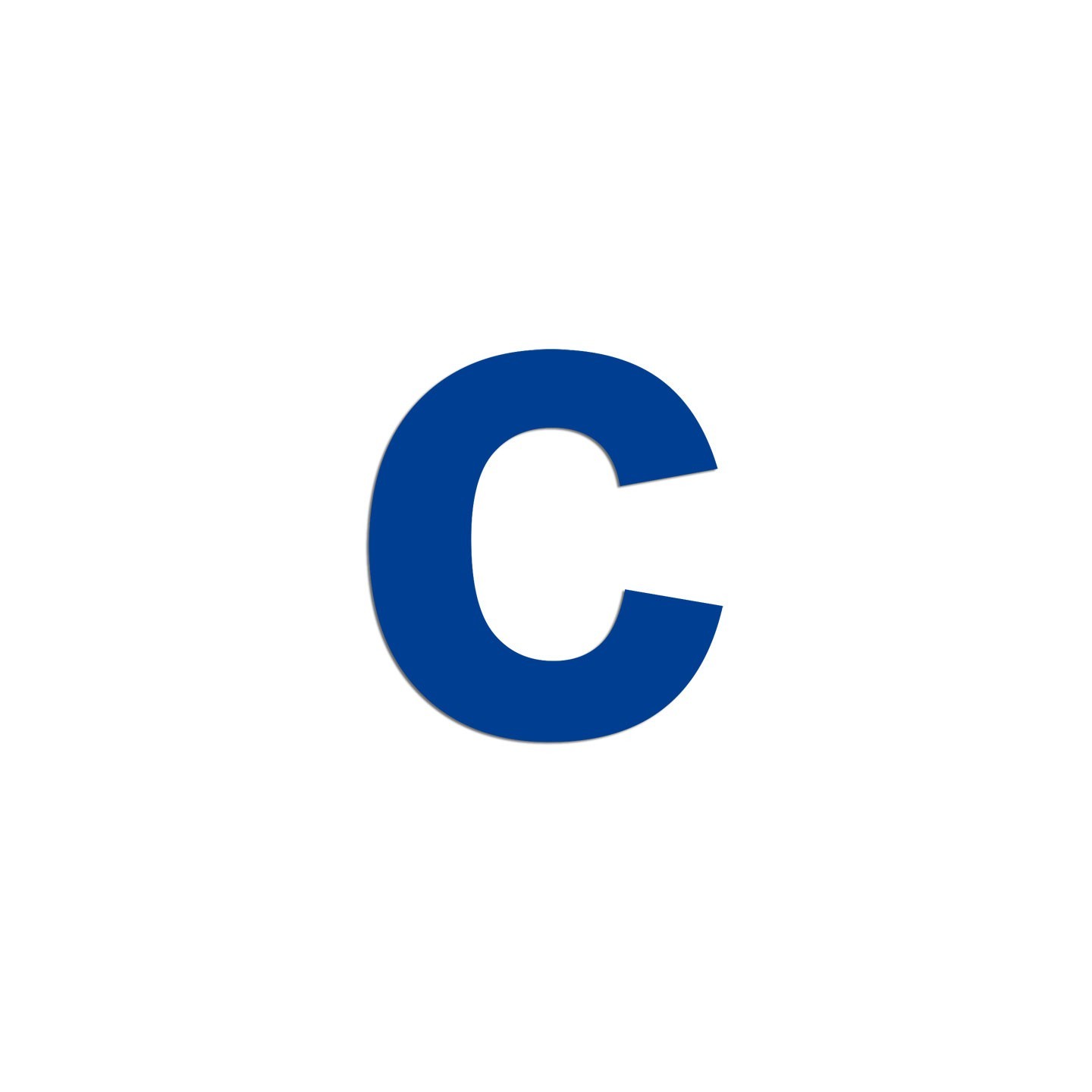 Lettre "c" minuscule en aluminium découpé, coloris et dimensions