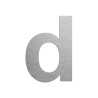Lettre "d" minuscule en alu découpé, coloris et dimensions au choix
