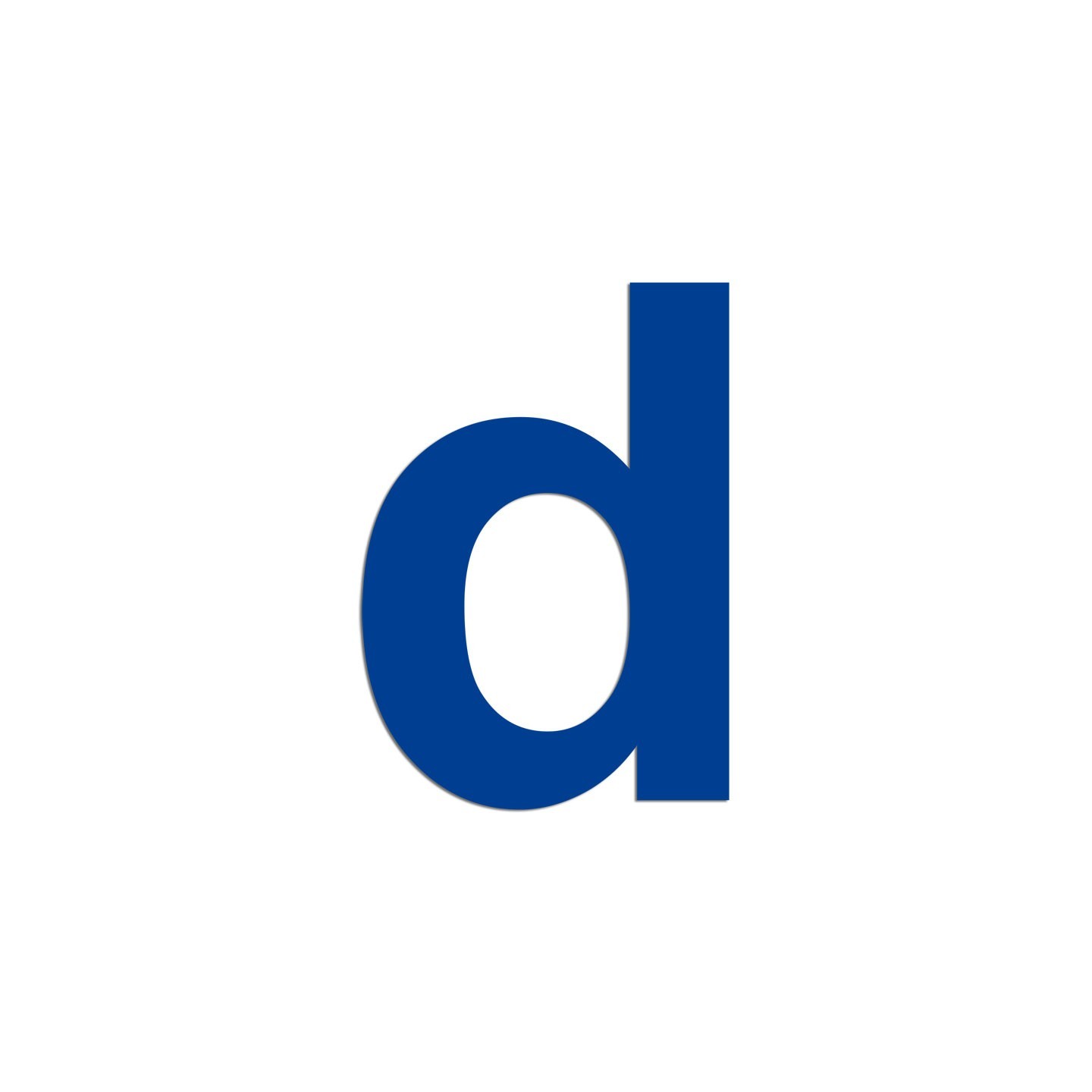 Lettre "d" minuscule en alu découpé, coloris et dimensions au choix