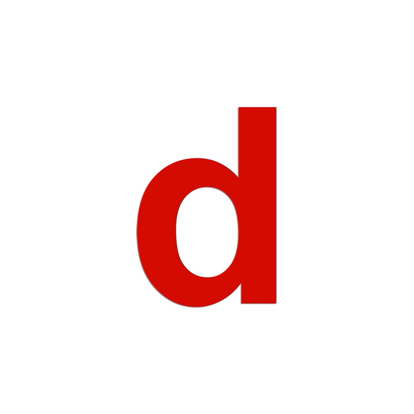 Lettre "d" minuscule en alu découpé, coloris et dimensions au choix