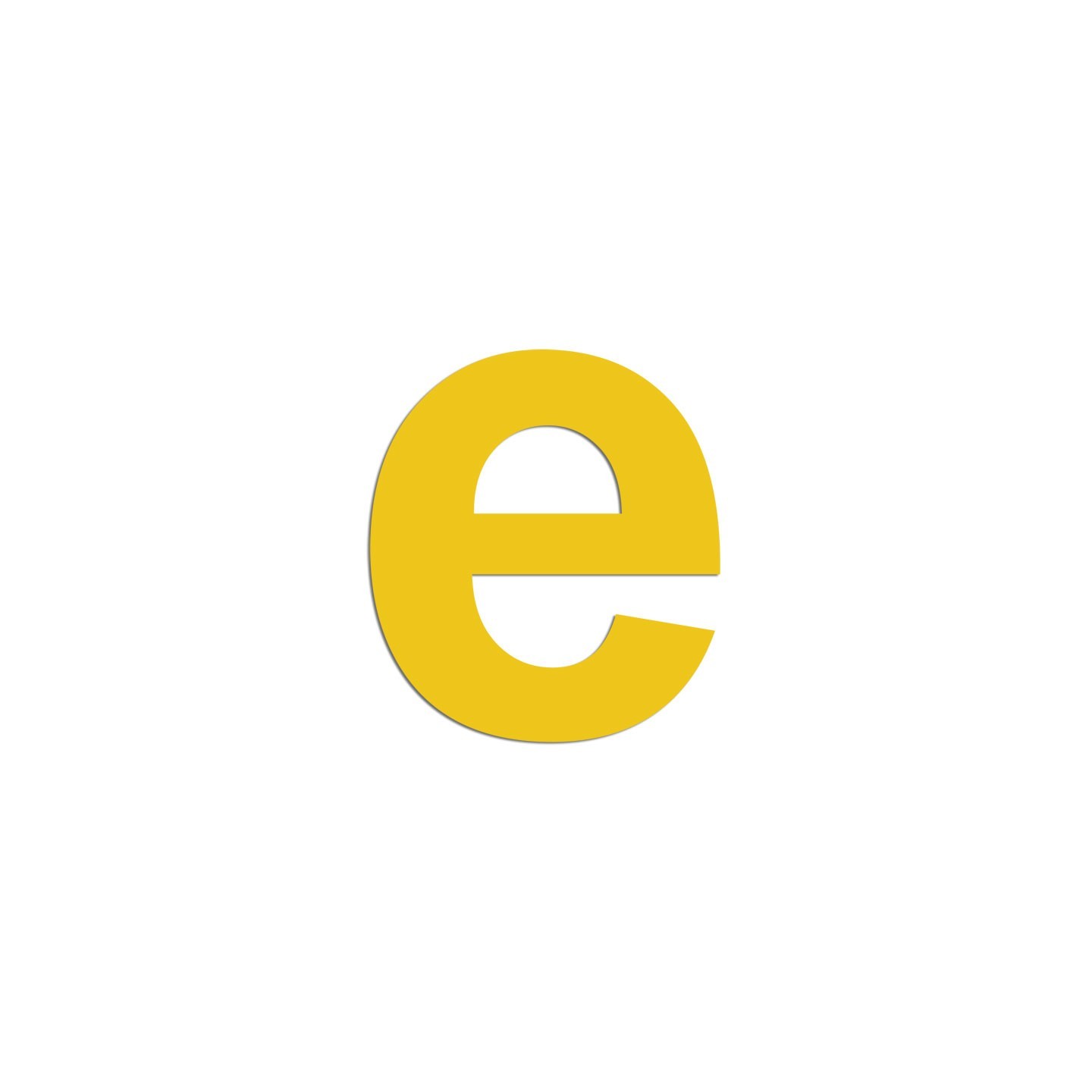 Lettre "e" minuscule en alu découpé, 5 coloris au choix