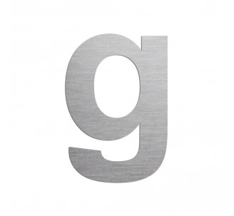 Lettre "g" minuscule en alu découpé, dimensions et coloris au choix