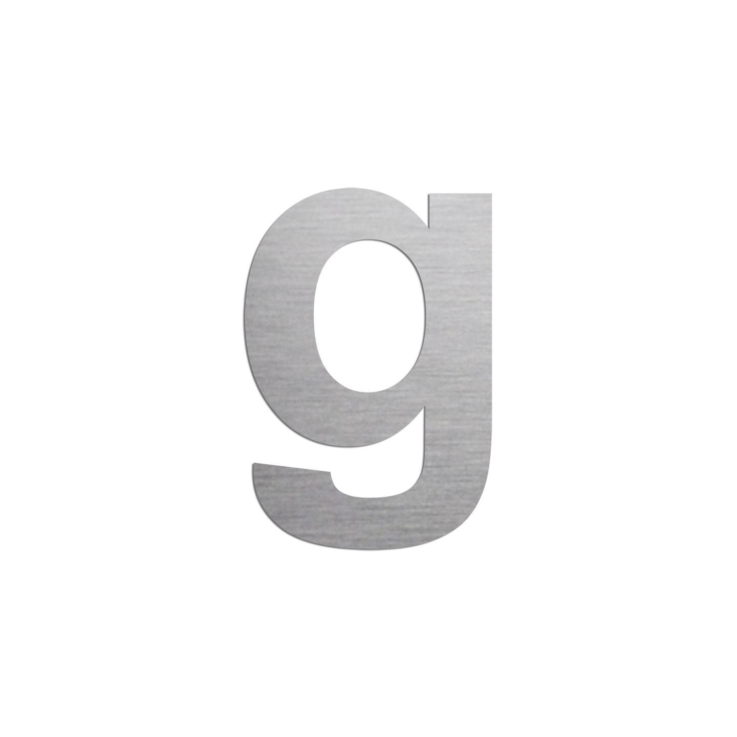 Lettre "g" minuscule en alu découpé, dimensions et coloris au choix