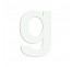 Lettre "g" minuscule en alu découpé, dimensions et coloris au choix