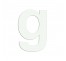 Lettre "g" minuscule en alu découpé, dimensions et coloris au choix