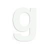 Lettre "g" minuscule en alu découpé, dimensions et coloris au choix