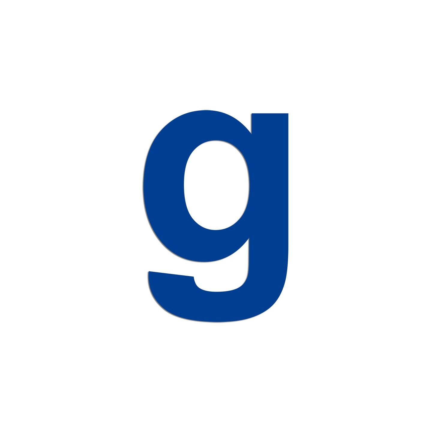 Lettre "g" minuscule en alu découpé, dimensions et coloris au choix