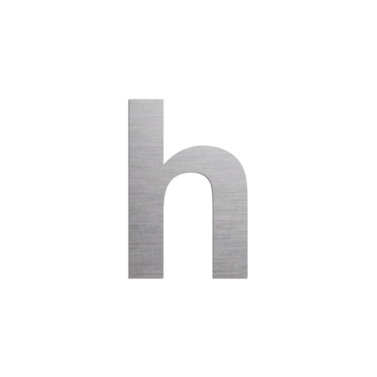 Lettre h minuscule en alu découpé 100 ou 150mm de haut
