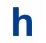 Lettre "h" minuscule en alu ou PVC découpé, coloris au choix
