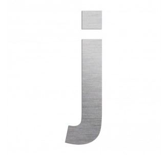 Lettre "j" minuscule en alu découpé, dimensions et coloris au choix