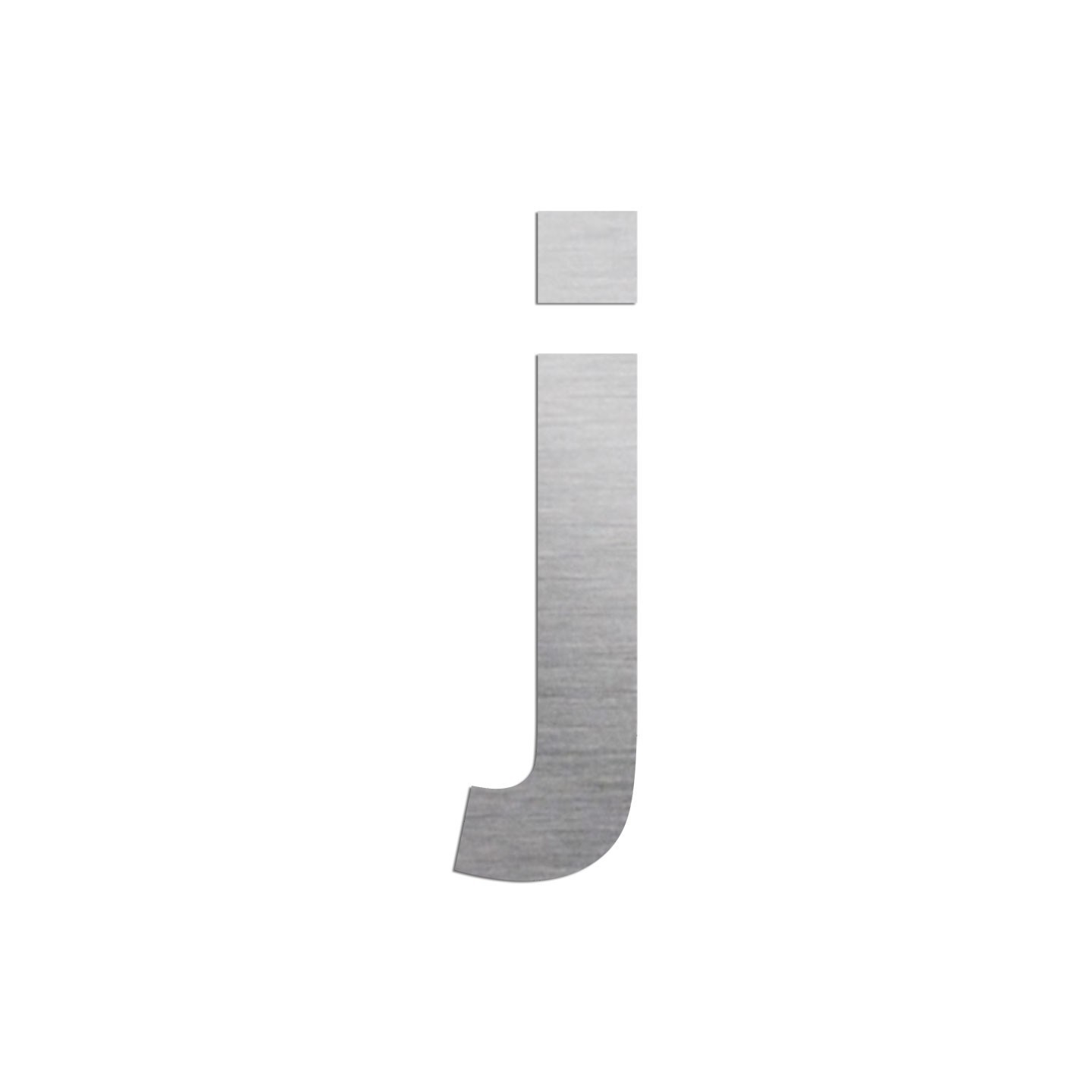 Lettre "j" minuscule en alu découpé, dimensions et coloris au choix