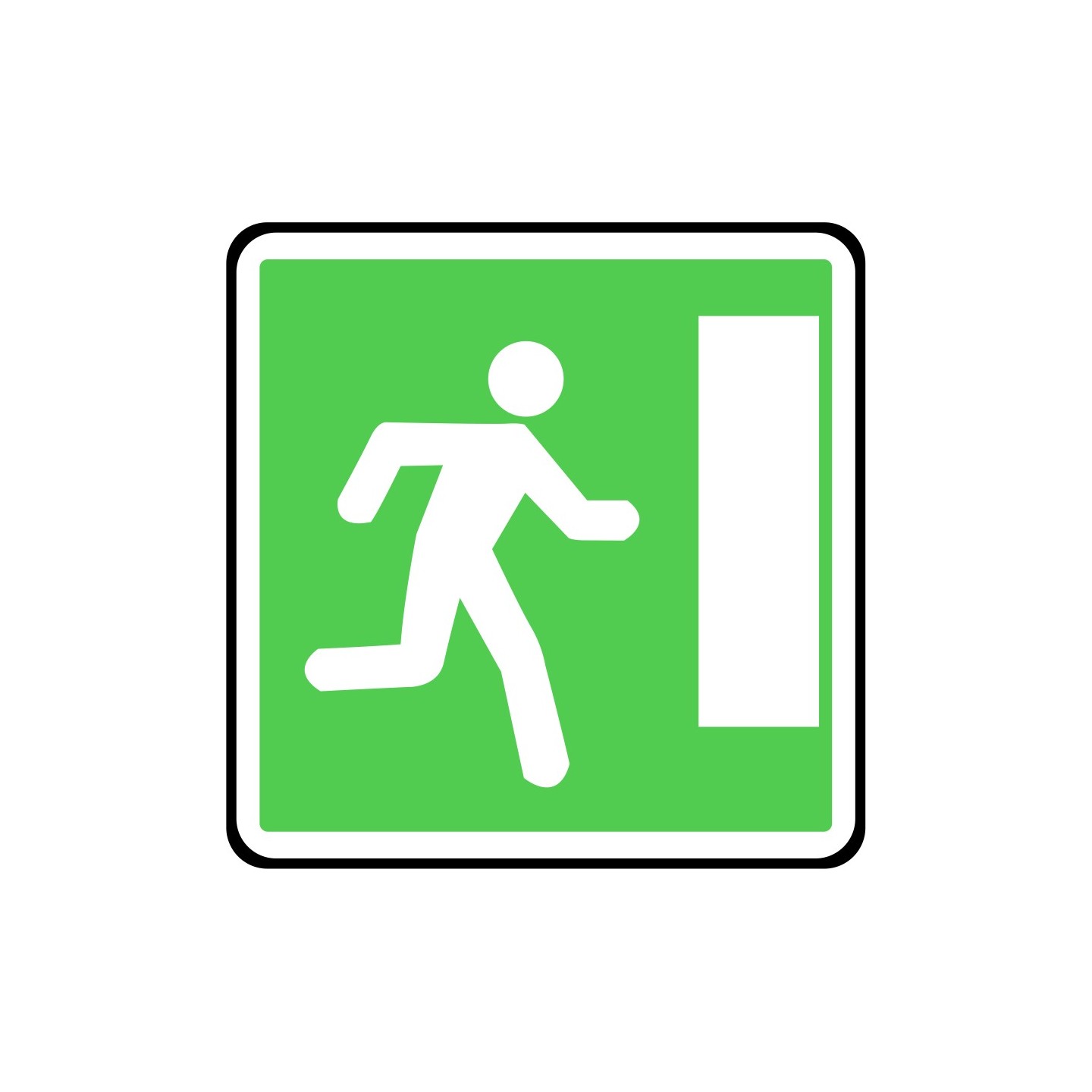 Panneau type routier Issue de secours vers la droite ref:CE30a