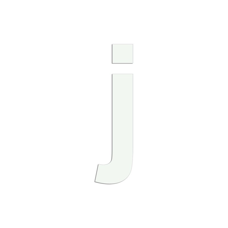 Lettre "j" minuscule en alu découpé, dimensions et coloris au choix