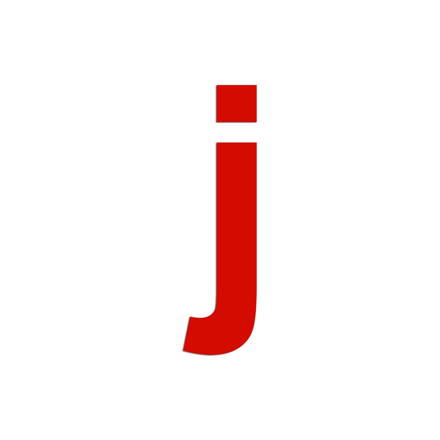 Lettre "j" minuscule en alu découpé, dimensions et coloris au choix