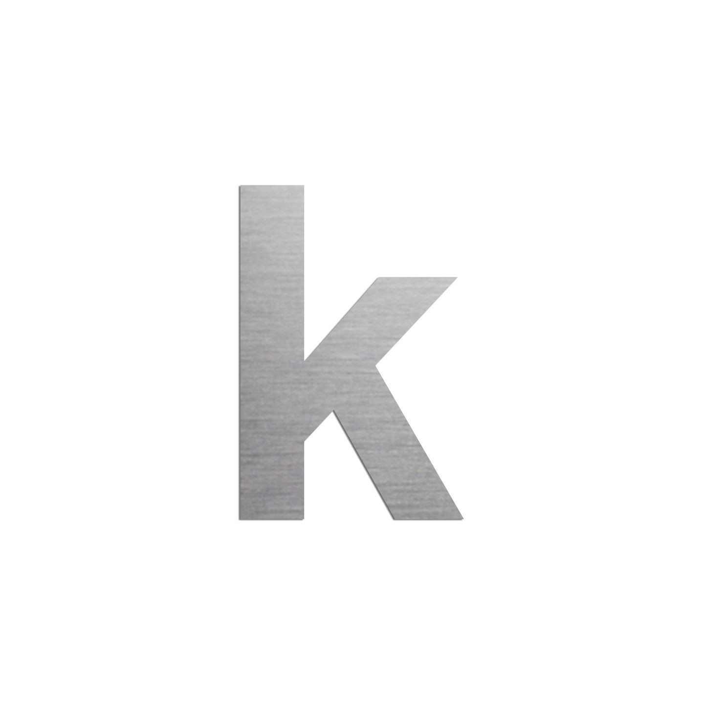 Lettre "k" minuscule en alu découpé, dimensions et couleurs au choix