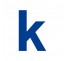 Lettre "k" minuscule en alu découpé, dimensions et couleurs au choix
