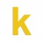 Lettre "k" minuscule en alu découpé, dimensions et couleurs au choix