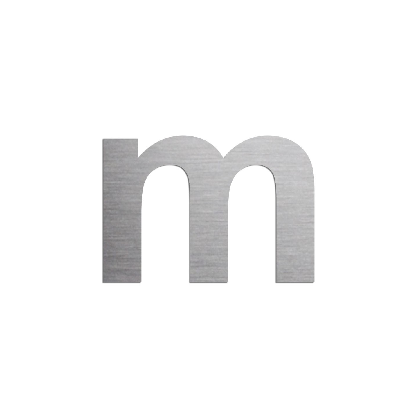 Lettre "m" minuscule en alu découpé, couleur et hauteur au choix