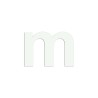 Lettre "m" minuscule en alu découpé, couleur et hauteur au choix