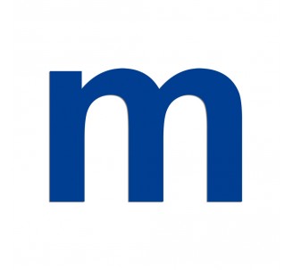 Lettre "m" minuscule en alu découpé, couleur et hauteur au choix