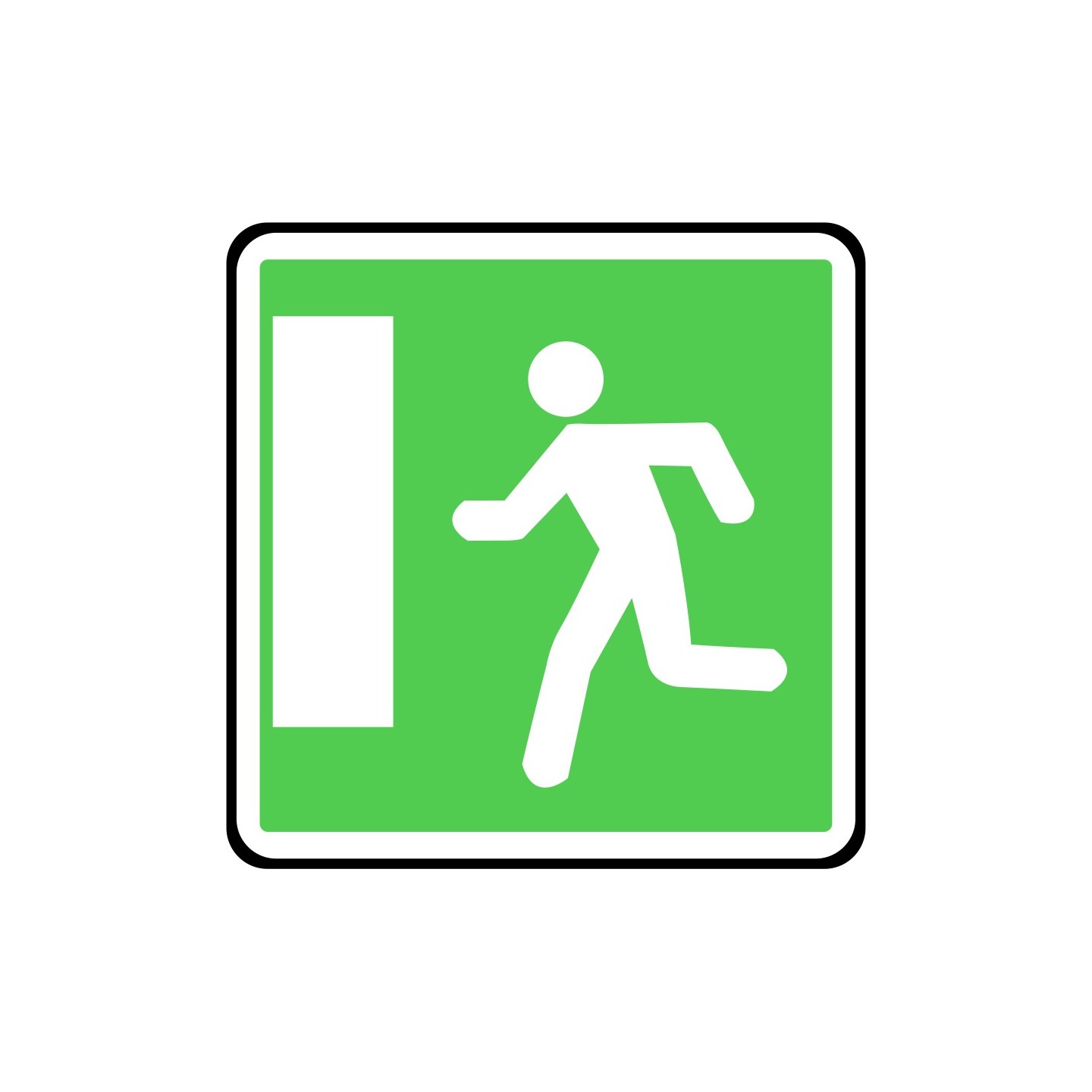 Panneau type routier Issue de secours vers la gauche ref:CE30b