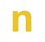 Lettre "n" minuscule en alu découpé, couleur et hauteur au choix