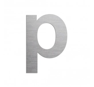 Lettre "p" minuscule en alu découpé, coloris et dimensions au choix