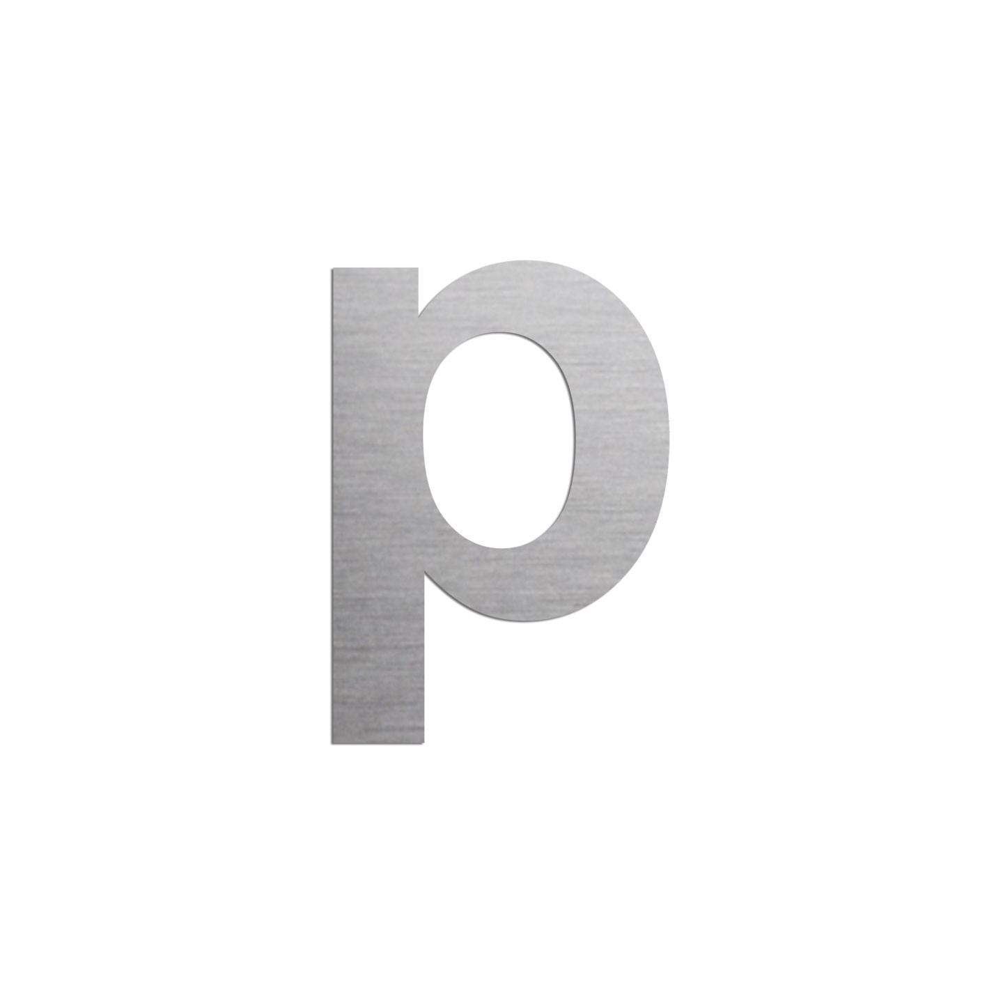 Lettre "p" minuscule en alu découpé, coloris et dimensions au choix