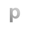 Lettre "p" minuscule en alu découpé, coloris et dimensions au choix