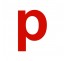 Lettre "p" minuscule en alu découpé, coloris et dimensions au choix